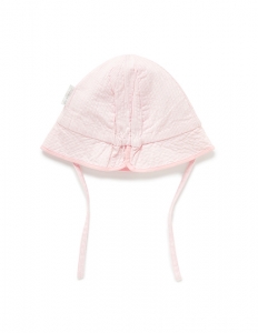 Purebaby 有機棉遮陽帽3-12月-粉紅色