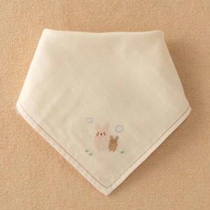 日本Amorosa Mamma有機棉多用途紗布圍兜-小兔刺繡
