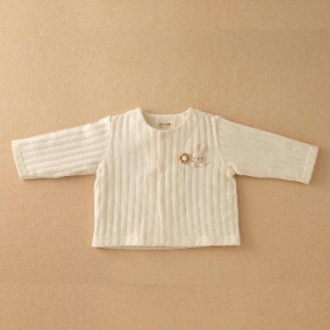 日本Amorosa Mamma有機棉針織外套-小熊繡花
