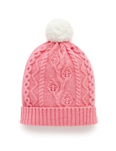 Purebaby有機棉針織帽-粉紅色