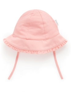 Purebaby 有機棉女童遮陽帽 12~24月-粉色