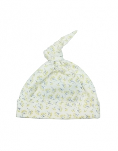 Deux Filles有機棉帶結嬰兒帽-黃色枝葉