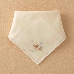 日本Amorosa Mamma有機棉紗布領巾圍兜-綿羊刺繡