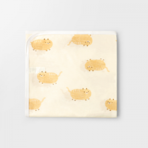 Merebe嬰兒輕薄包巾蓋毯-胖胖貓圖案