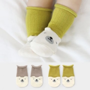 Merebe嬰童短襪 -芥末黃