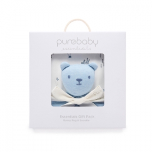 Purebaby 有機棉棉毯安撫巾禮盒-藍色