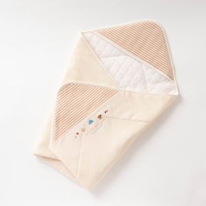日本OP mini 有機棉嬰兒多功能包巾被-米色