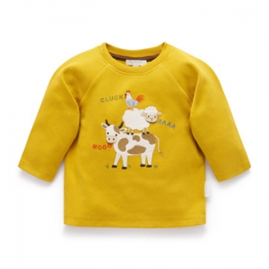 Purebaby有機棉男童長袖上衣-黃色