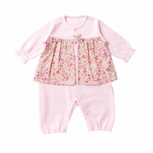 日本OP Mini嬰兒連身衣-粉紅花朵