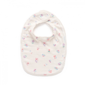 Purebaby有機棉 嬰兒圍兜-紅藍花卉
