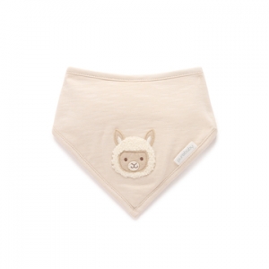 Purebaby有機棉 嬰兒領巾圍兜-米色羊駝