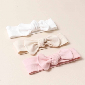 日本OP mini 嬰兒蝴蝶結髮帶-米色